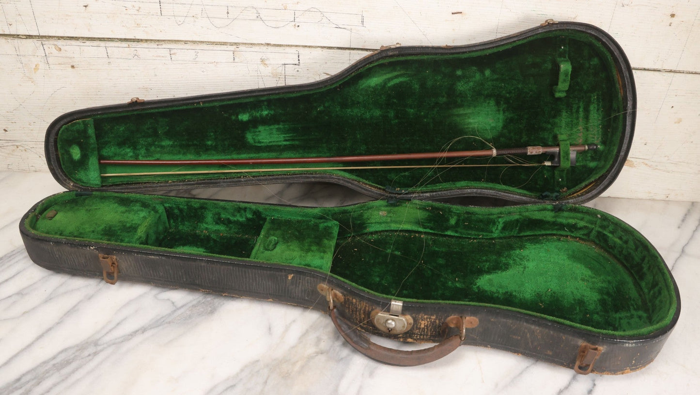 Lot 008 - Antique Violin In Case, Marked "Copy Of Antonius Stradivarius", With Bow And Accessories, As Found, In Need Of Restoration