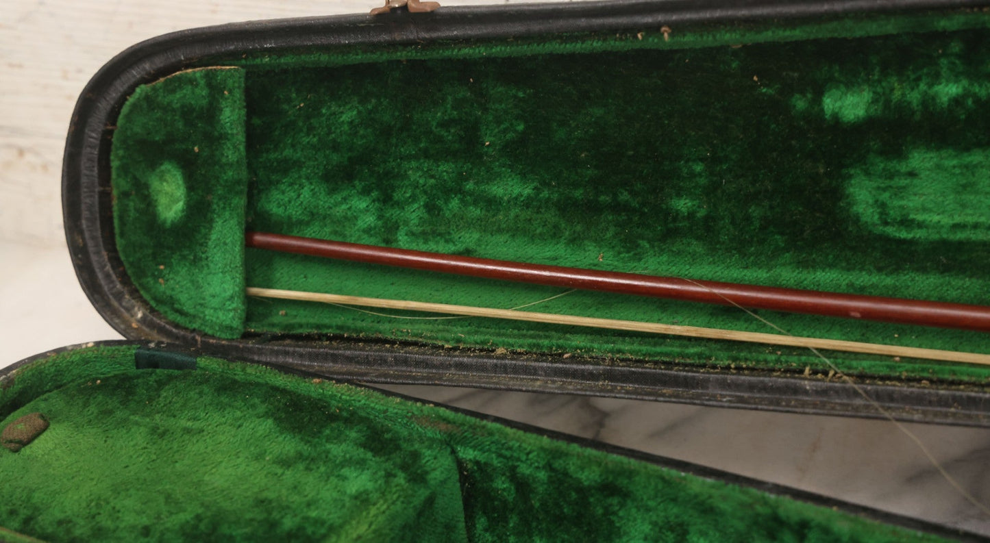 Lot 008 - Antique Violin In Case, Marked "Copy Of Antonius Stradivarius", With Bow And Accessories, As Found, In Need Of Restoration