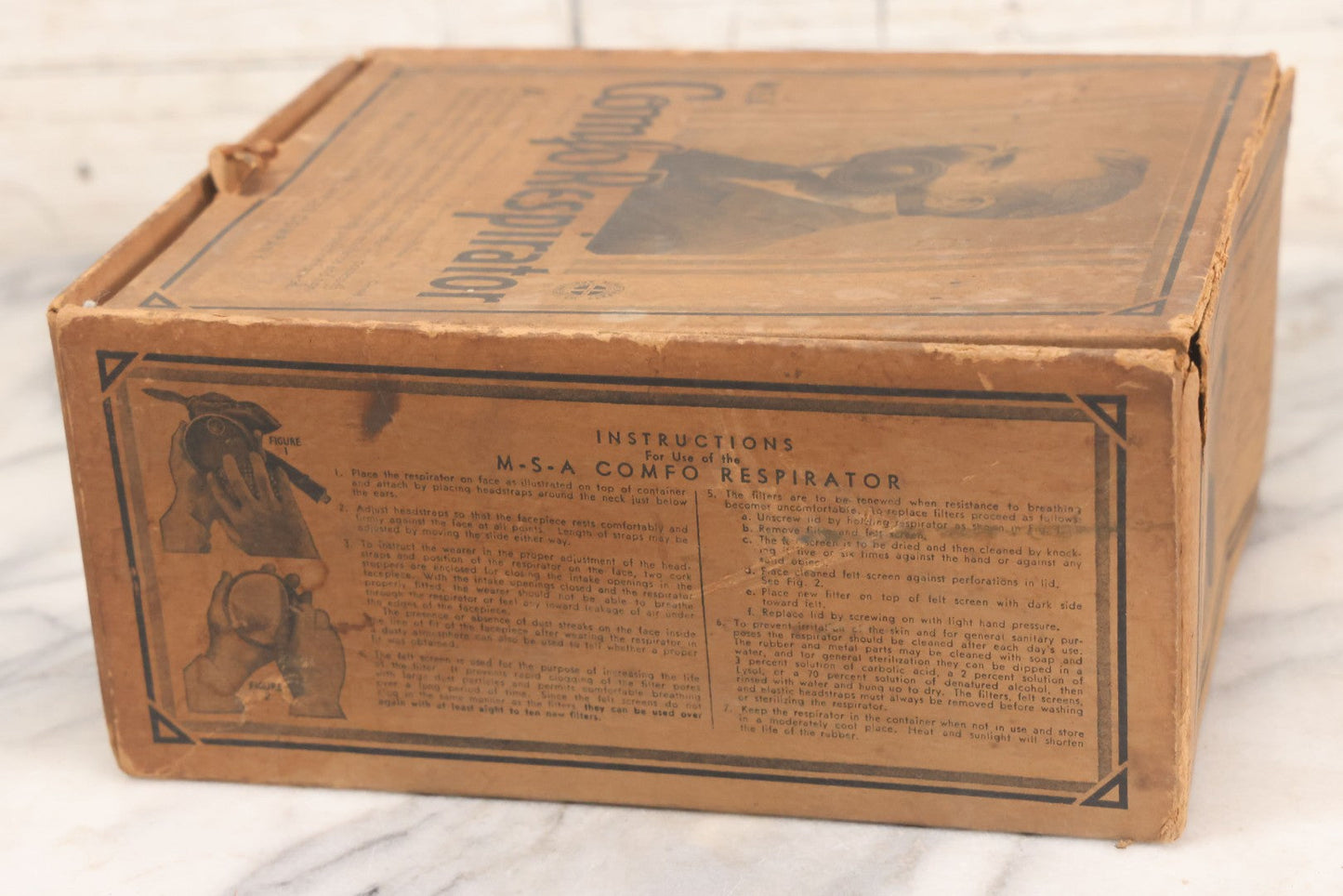 Lot 009 - Antique New Old Stock N.O.S. Comfo Respirator Device In Original Box, Manufactured By Mine Safety Appliances Company, Pittsburgh Pennsylvania, Made In U.S.A., Model BM-2101, With Pack Of 10 Filters