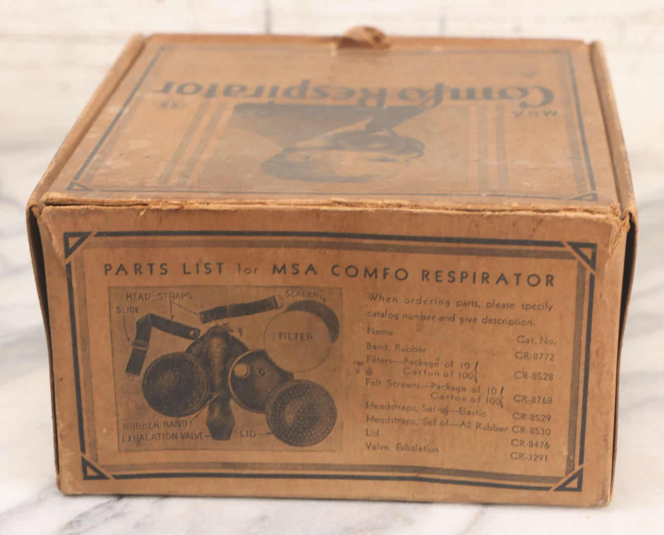 Lot 009 - Antique New Old Stock N.O.S. Comfo Respirator Device In Original Box, Manufactured By Mine Safety Appliances Company, Pittsburgh Pennsylvania, Made In U.S.A., Model BM-2101, With Pack Of 10 Filters