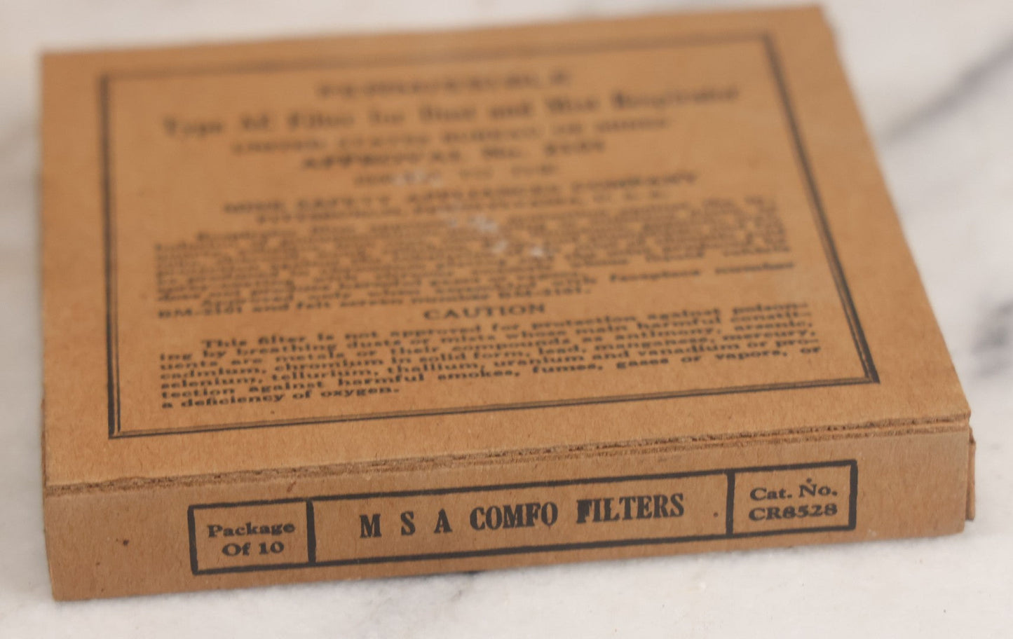 Lot 009 - Antique New Old Stock N.O.S. Comfo Respirator Device In Original Box, Manufactured By Mine Safety Appliances Company, Pittsburgh Pennsylvania, Made In U.S.A., Model BM-2101, With Pack Of 10 Filters