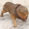 Lot 017 - Antique Papier Mache Circus Lion Nodder Toy With Glass Eyes