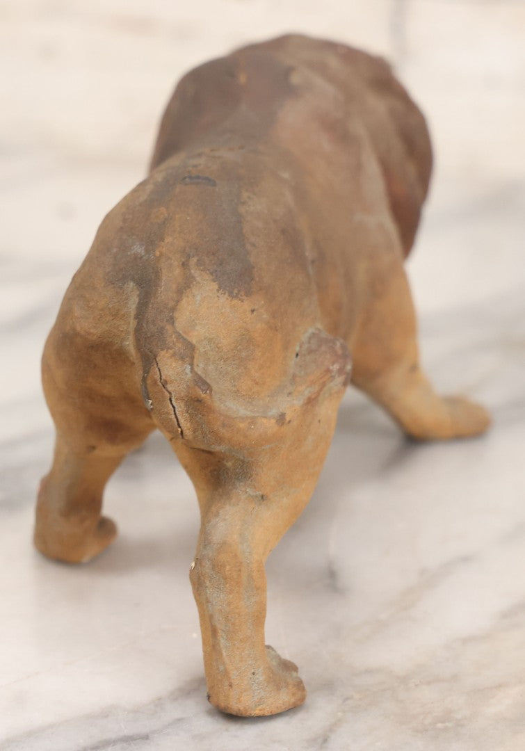 Lot 017 - Antique Papier Mache Circus Lion Nodder Toy With Glass Eyes