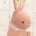Lot 020 - Vintage Pink Bunny Stuffed Animal Toy With Long Ears, Glass Eyes, Original Tag, Made In Japan