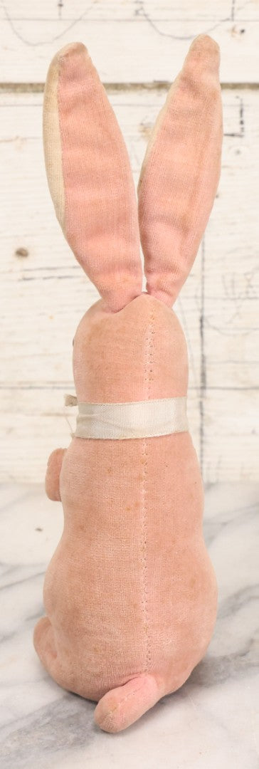 Lot 020 - Vintage Pink Bunny Stuffed Animal Toy With Long Ears, Glass Eyes, Original Tag, Made In Japan
