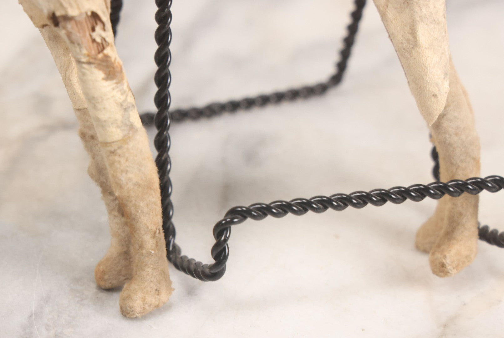 Lot 021 - Antique German Leather And Fabric Greyhound Dog Figurine Toy With Glass Eyes, Note Wear And Tear, Losses