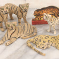 Lot 023 - Grouping Of Six Vintage Tiger Toys Including Five Felt Toys, Made In Germany, And One Wood And Masonite Toy