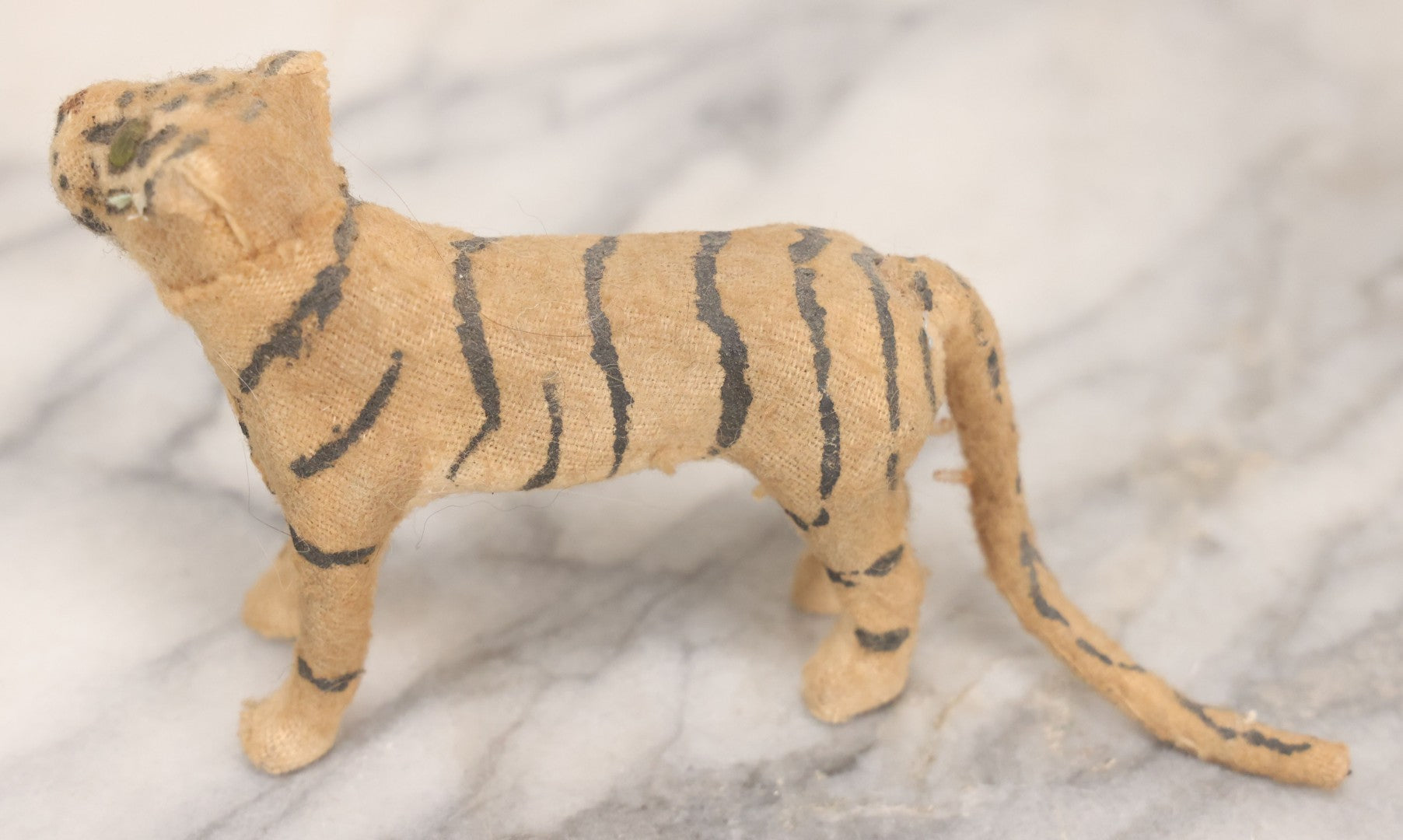 Lot 023 - Grouping Of Six Vintage Tiger Toys Including Five Felt Toys, Made In Germany, And One Wood And Masonite Toy