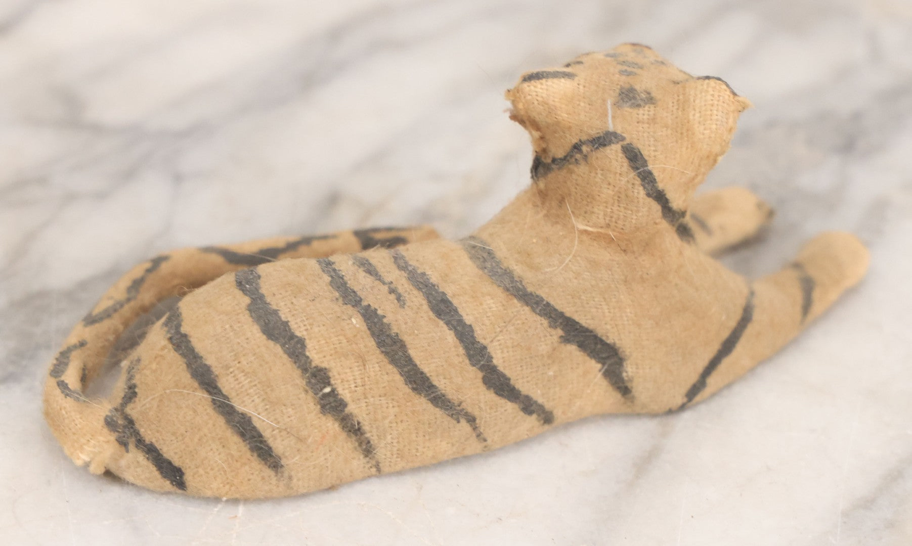 Lot 023 - Grouping Of Six Vintage Tiger Toys Including Five Felt Toys, Made In Germany, And One Wood And Masonite Toy