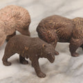 Lot 025 - Trio Of Vintage Mixed Materials (Chalkware/Plaster, Wood) Bear Toys, Including Brown Bear, Polar Bear, And Other, Note Wear And Tear
