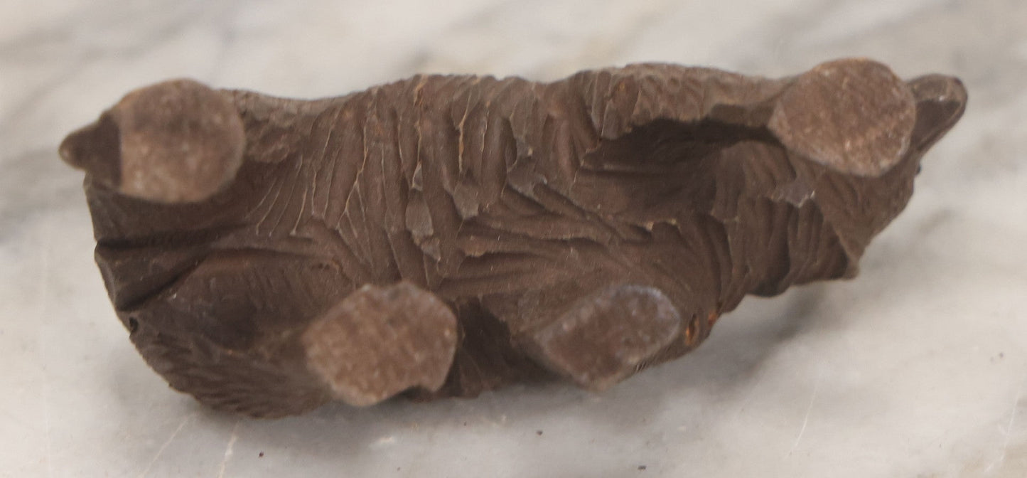 Lot 025 - Trio Of Vintage Mixed Materials (Chalkware/Plaster, Wood) Bear Toys, Including Brown Bear, Polar Bear, And Other, Note Wear And Tear