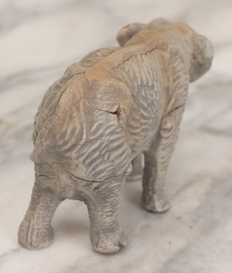 Lot 026 - Grouping Of Three Vintage Animal Toys, Including Zebra Elephant And Hippo, Mixed Materials (Chalkware/Plaster, Composition), Note Wear And Tear