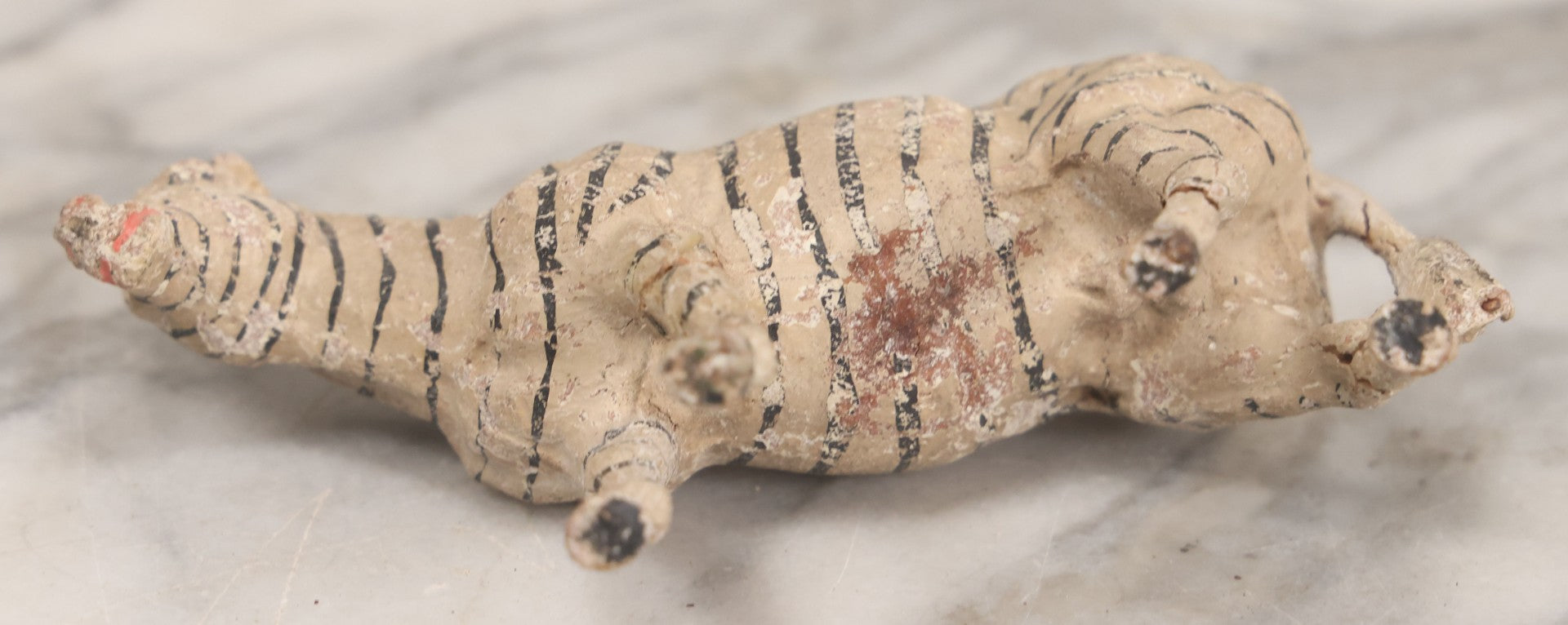 Lot 026 - Grouping Of Three Vintage Animal Toys, Including Zebra Elephant And Hippo, Mixed Materials (Chalkware/Plaster, Composition), Note Wear And Tear