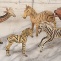 Lot 027 - Grouping Of Five Vintage Animal Toys, Ungulates, Including Three Zebras, Giraffe, And Elk Missing Horns, Mixed Materials (Chalkware/Plaster, Composition), Note Wear And Tear