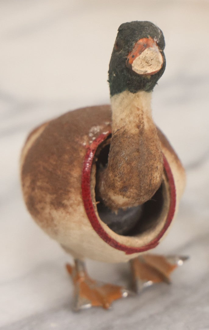 Lot 028 - Grouping Of Three Vintage Bird Toys, Including Duck Nodder With Broken Beak, Pheasant, And Peacock, Mixed Materials (Chalkware/Plaster, Composition), Note Wear And Tear