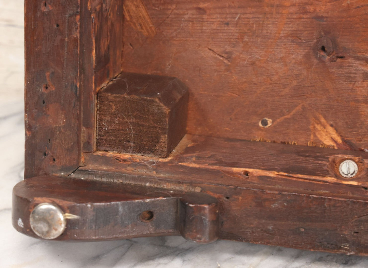 Lot 029 - Antique Victorian Wooden Footstool With Folk Art Needlepoint Seat Cover With Griffins And Tree Of Life Motif, Geometric Designs, Note Worn Corners 