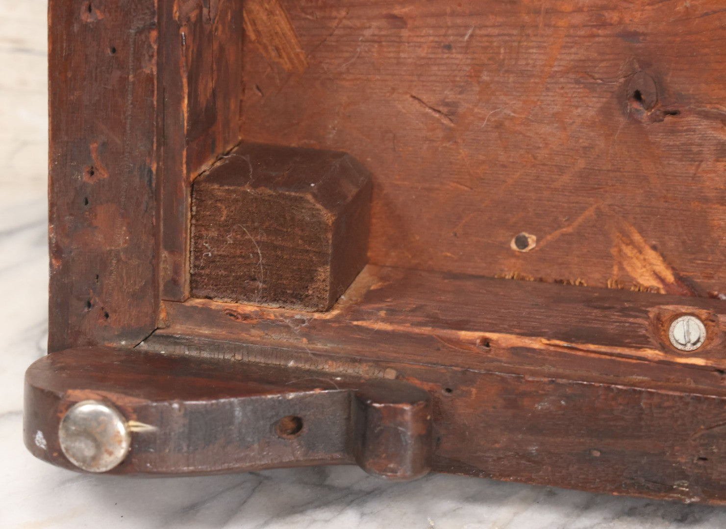 Lot 029 - Antique Victorian Wooden Footstool With Folk Art Needlepoint Seat Cover With Griffins And Tree Of Life Motif, Geometric Designs, Note Worn Corners 