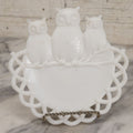 Lot 037 - Antique Westmoreland Milk Glass Character Plate With Three Owls, Marked Patented July 2, 1901