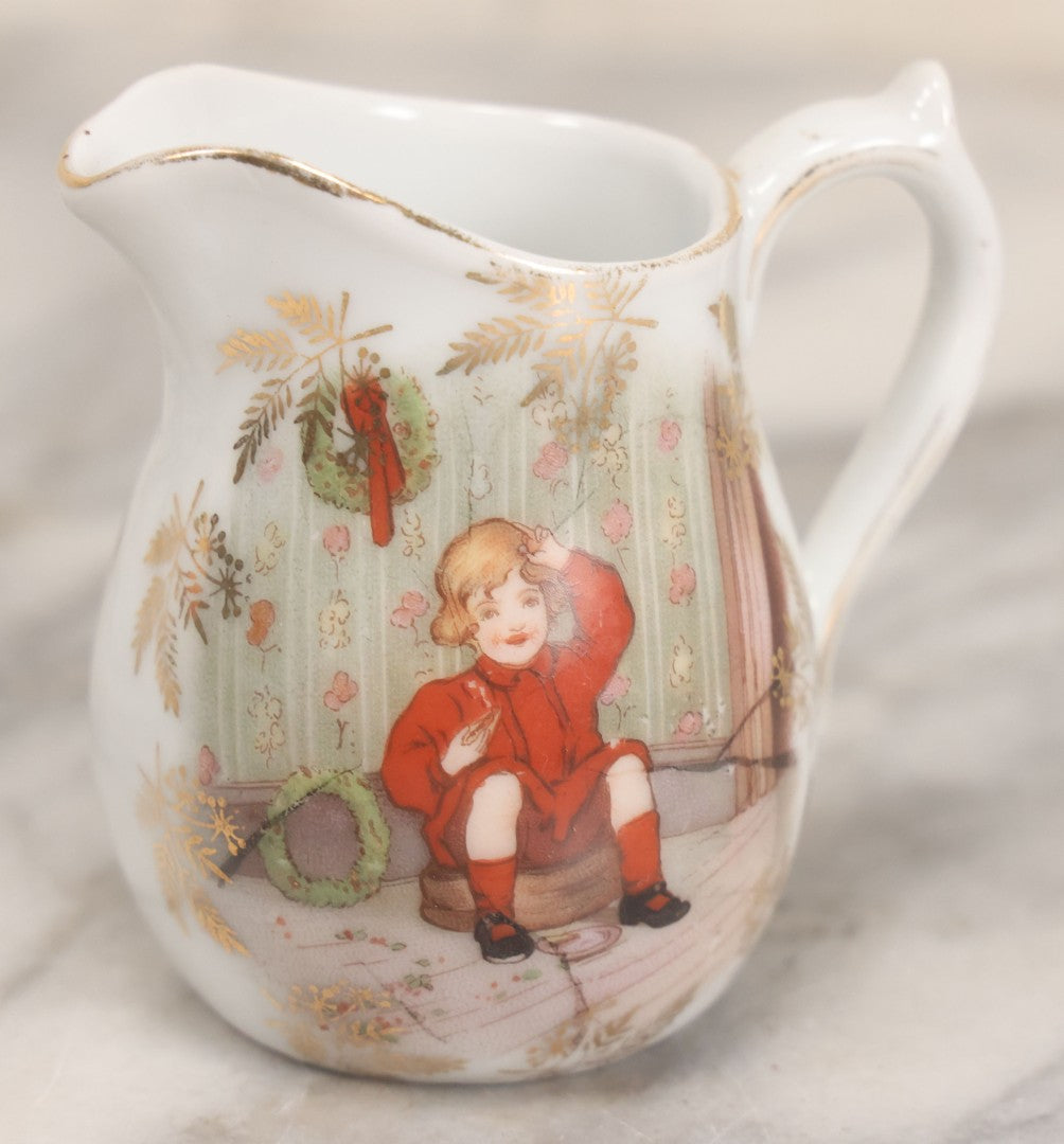 Lot 038 - Pair Of Porcelain Tea Party Pieces Including Little Jack Horner Creamer, And Strawberry Teacup