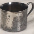 Lot 039 - Vintage Silverplate Kitty Cat Band Teacup, Manufactured By Carlton Silverplate