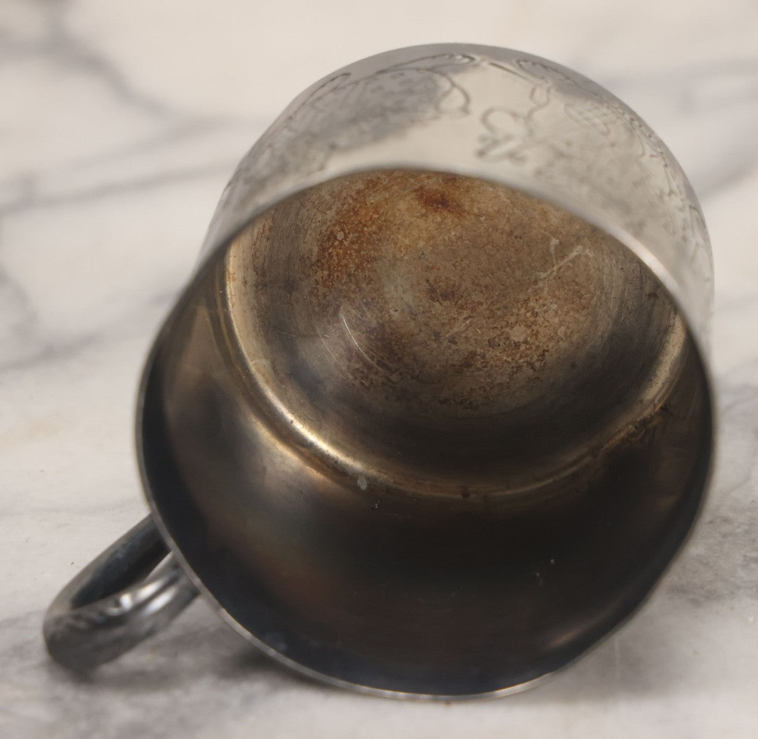 Lot 039 - Vintage Silverplate Kitty Cat Band Teacup, Manufactured By Carlton Silverplate