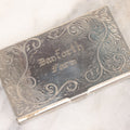 Lot 040 - Antique Hand Engraved Silver Plated Business Card Holder Marked "Danforth Farm"