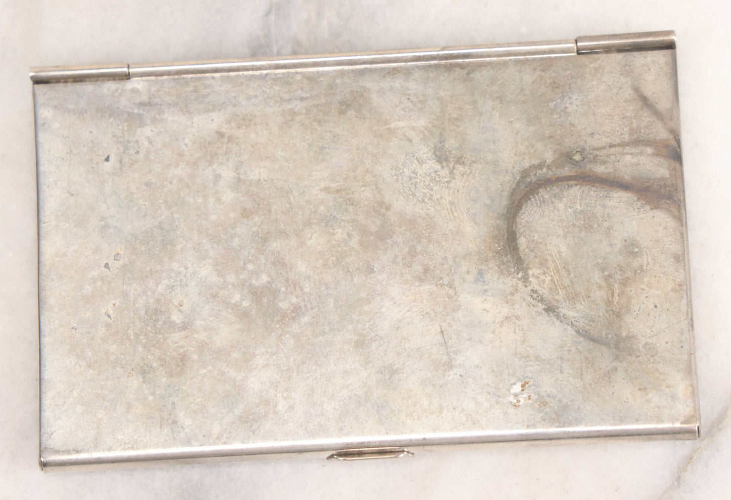 Lot 040 - Antique Hand Engraved Silver Plated Business Card Holder Marked "Danforth Farm"