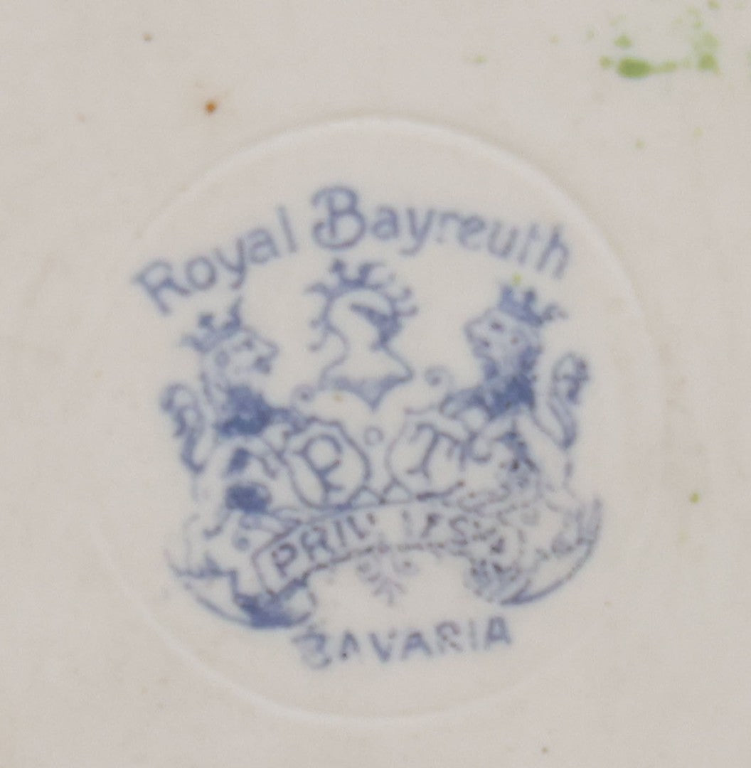 Lot 041 - Antique Art Nouveau Porcelain Wall Pocket With Hand Painted Roses, By Royal Bayreuth, Bavaria, Marked "Deponiert"