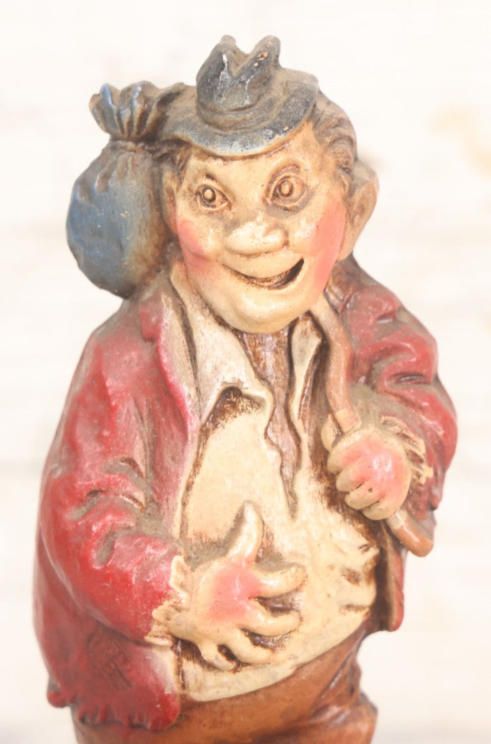 Lot 050 - Vintage Molded Wood Pulp Pipe Stand With Grinning Hobo Holding Stick And Bindle