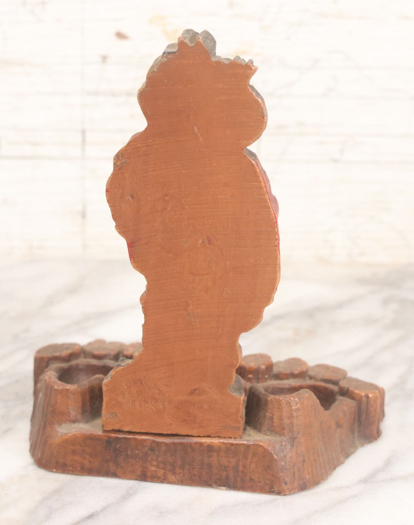 Lot 050 - Vintage Molded Wood Pulp Pipe Stand With Grinning Hobo Holding Stick And Bindle
