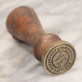 Lot 053 - Antique Wax Seal Stamp With Wooden Handle, Marked "Ristorante Stazione Borgonovo", With A.E. Monogram, From Borgonovo Val Tidone Italy