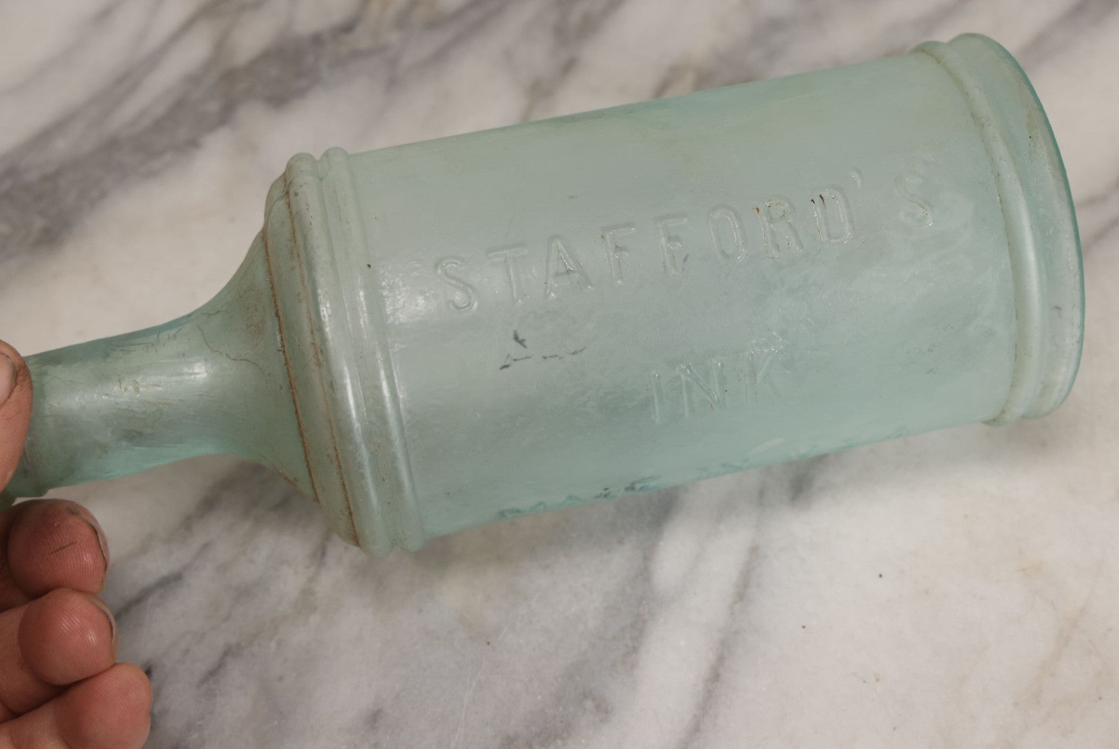 Lot 058 - Pair Of Antique Master Ink Bottles For Stafford's Ink, Made In U.S.A., 9" And 7-1/2" Height