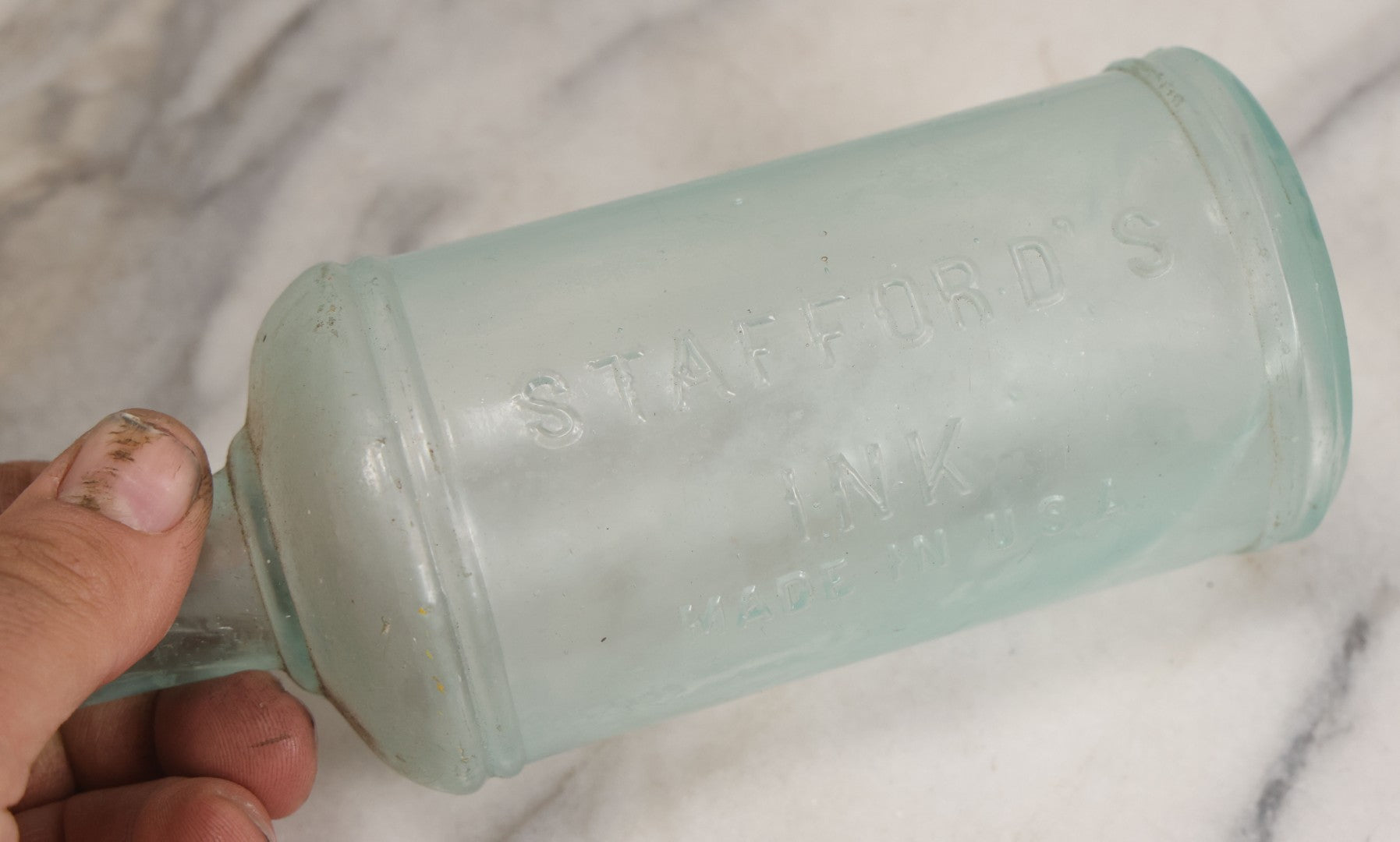 Lot 058 - Pair Of Antique Master Ink Bottles For Stafford's Ink, Made In U.S.A., 9" And 7-1/2" Height