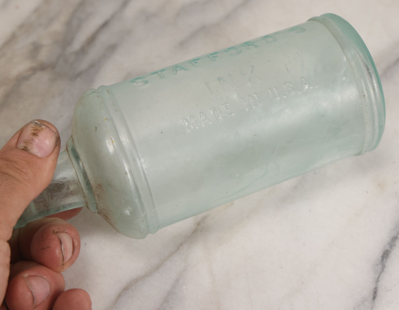 Lot 058 - Pair Of Antique Master Ink Bottles For Stafford's Ink, Made In U.S.A., 9" And 7-1/2" Height