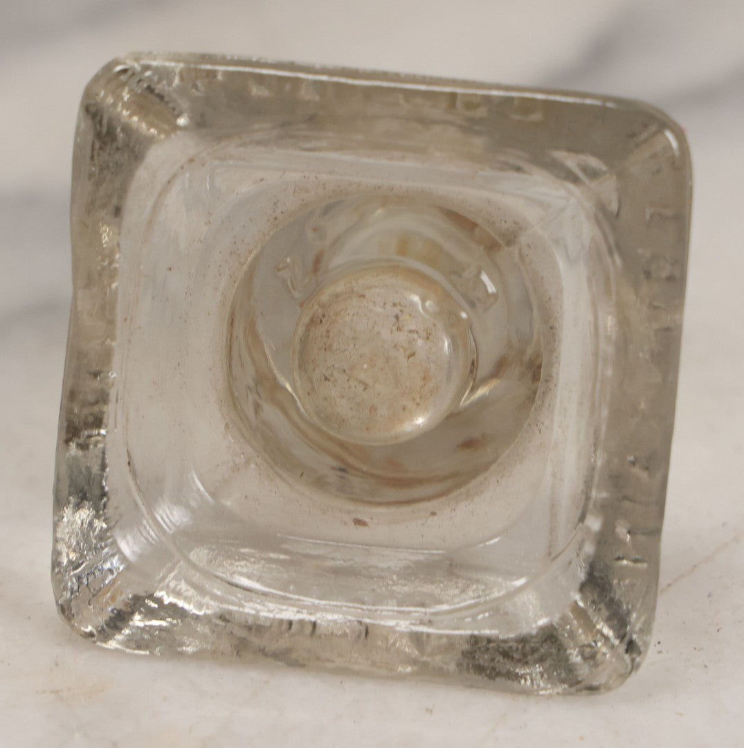 Lot 059 - Pair Of Antique Glass Objects, Including The Trilby Night Lamp And Sanford's Fountain Pen Inks Glass Inkwell