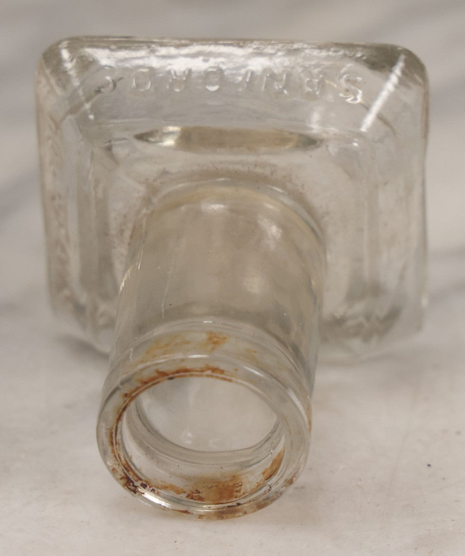 Lot 059 - Pair Of Antique Glass Objects, Including The Trilby Night Lamp And Sanford's Fountain Pen Inks Glass Inkwell