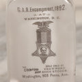 Lot 060 - Antique Glass Paperweight Marking The 1892 Grand Army Of The Republic G.A.R. Encampment, Washington, D.C., Advertising The Crawford Shoe, Manufactured By Barnes & Abrams Co., Syracuse, N.Y., Patented September 5 1892, Note Chipping Around Base