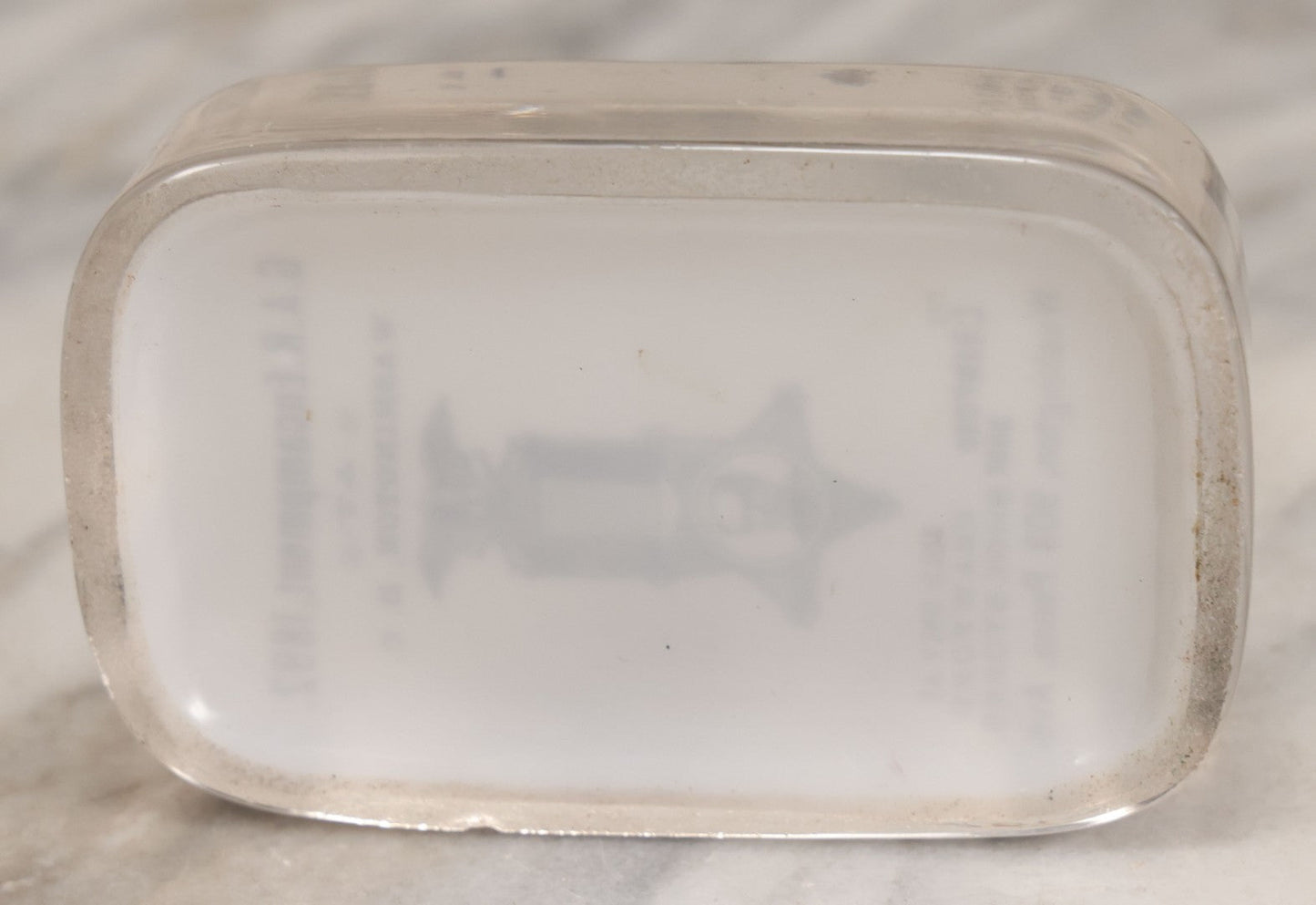 Lot 060 - Antique Glass Paperweight Marking The 1892 Grand Army Of The Republic G.A.R. Encampment, Washington, D.C., Advertising The Crawford Shoe, Manufactured By Barnes & Abrams Co., Syracuse, N.Y., Patented September 5 1892, Note Chipping Around Base