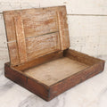 Lot 062 - Antique Hinged Wooden Storage Box With Stenciled Advertising On Lid From York, Pennsylvania, Shabby Condition, Remnants Of Old Paint