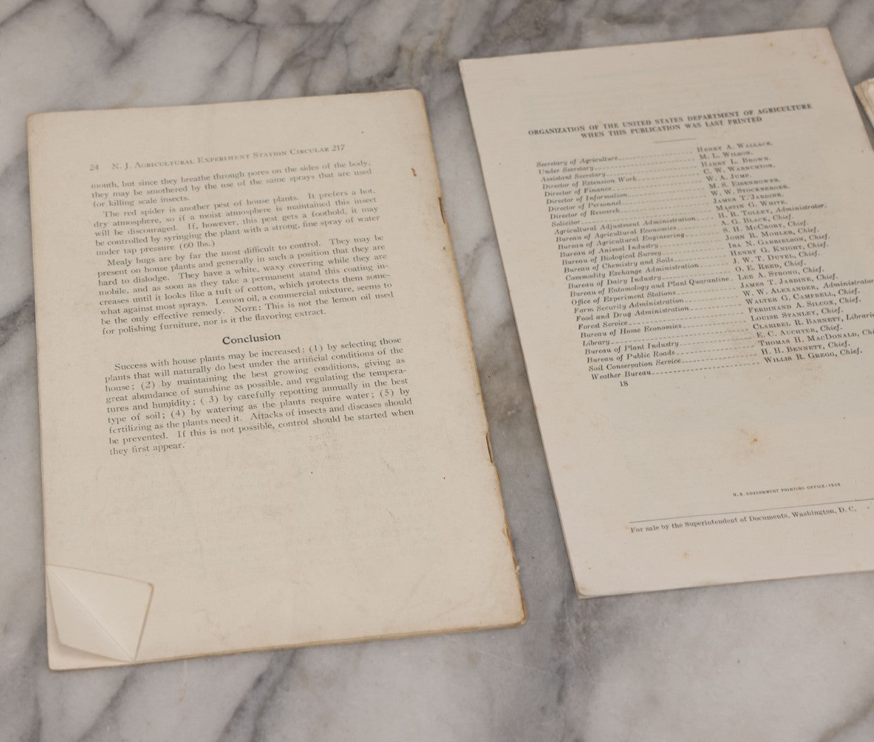 Lot 067 - Grouping Of Four Agricultural Pamphlets Including "Houseplants And Their Care" (September 1929), "Poison Ivy And Poison Sumac" (May 1929), "Transplanting Trees And Shrubs" (August 1929), "Chrysanthemums For The Home" (September 1931)