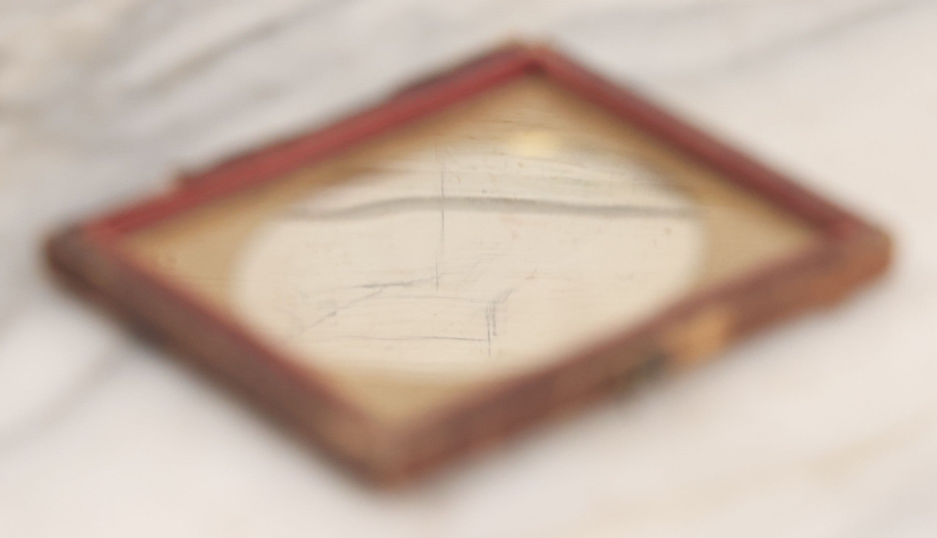 Lot 069 - Antique 1/6th Plate Daguerreotype Photograph Of Young Girl In Plaid Dress With Beaded Handbag Seated Beside A Table With Books In Half Leatherette Case