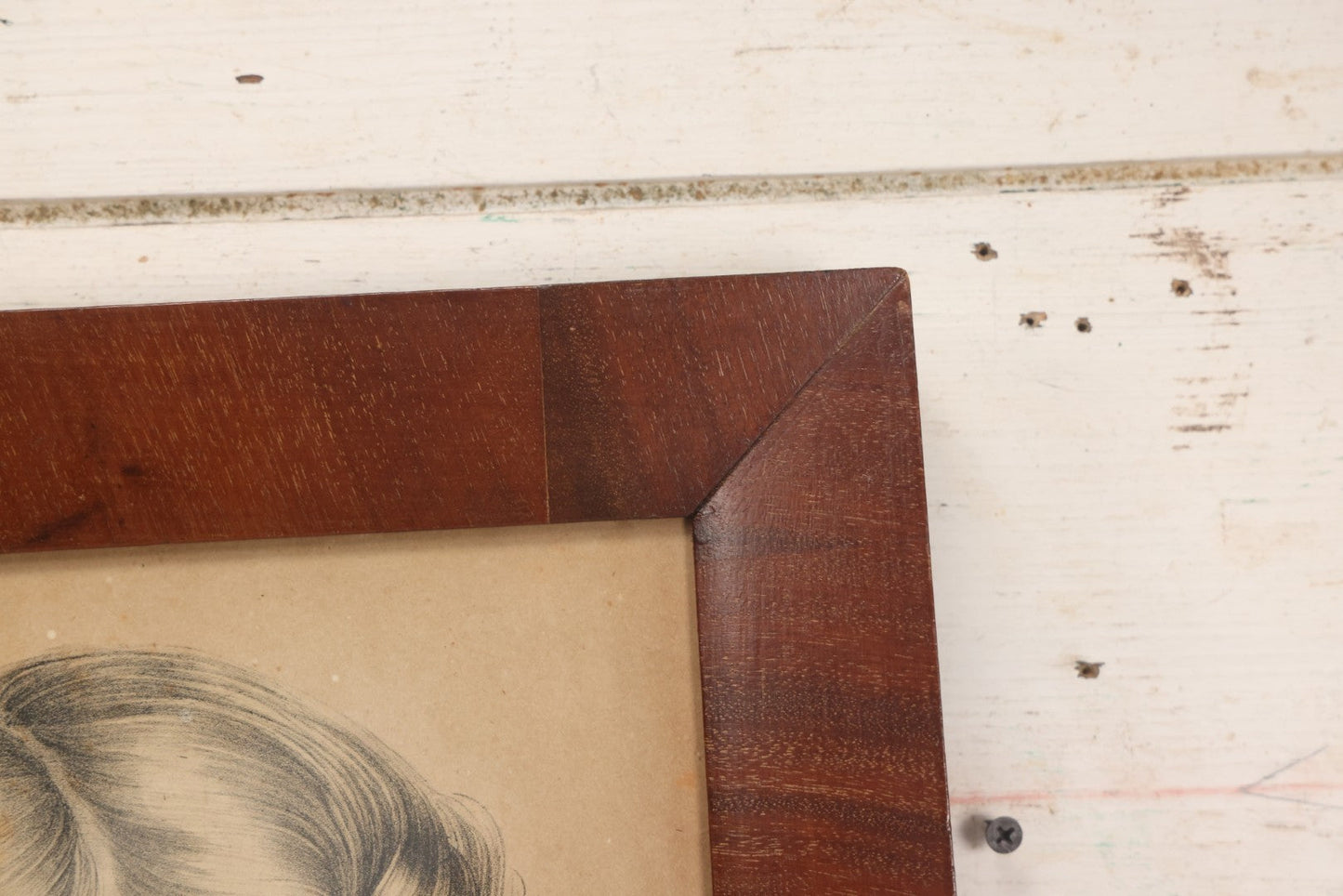 Lot 073 - Antique Hand Colored Lithograph Print Of A Little Girl With Curly Hair, Pink Dress, Captioned "My Sis," In Frame, 15-3/4" x 19-3/8"