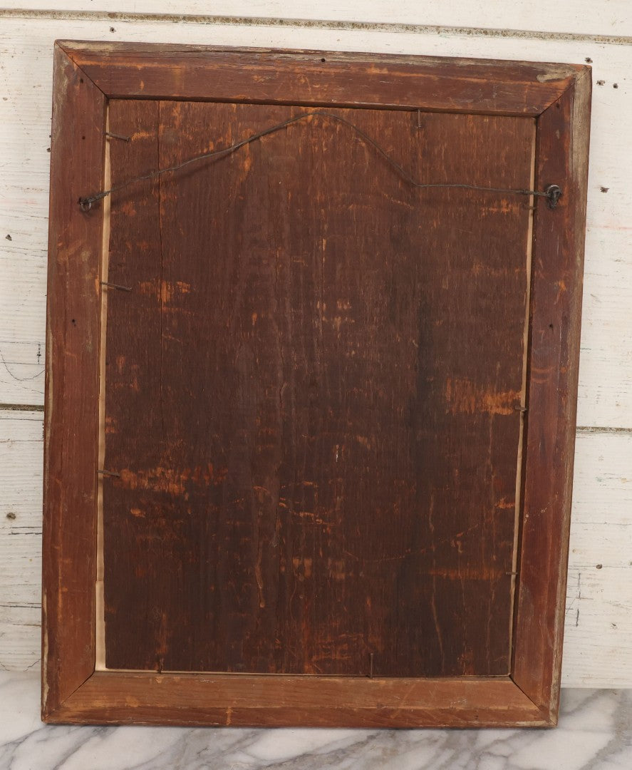 Lot 073 - Antique Hand Colored Lithograph Print Of A Little Girl With Curly Hair, Pink Dress, Captioned "My Sis," In Frame, 15-3/4" x 19-3/8"