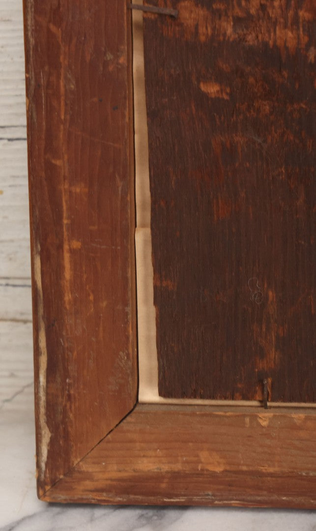 Lot 073 - Antique Hand Colored Lithograph Print Of A Little Girl With Curly Hair, Pink Dress, Captioned "My Sis," In Frame, 15-3/4" x 19-3/8"