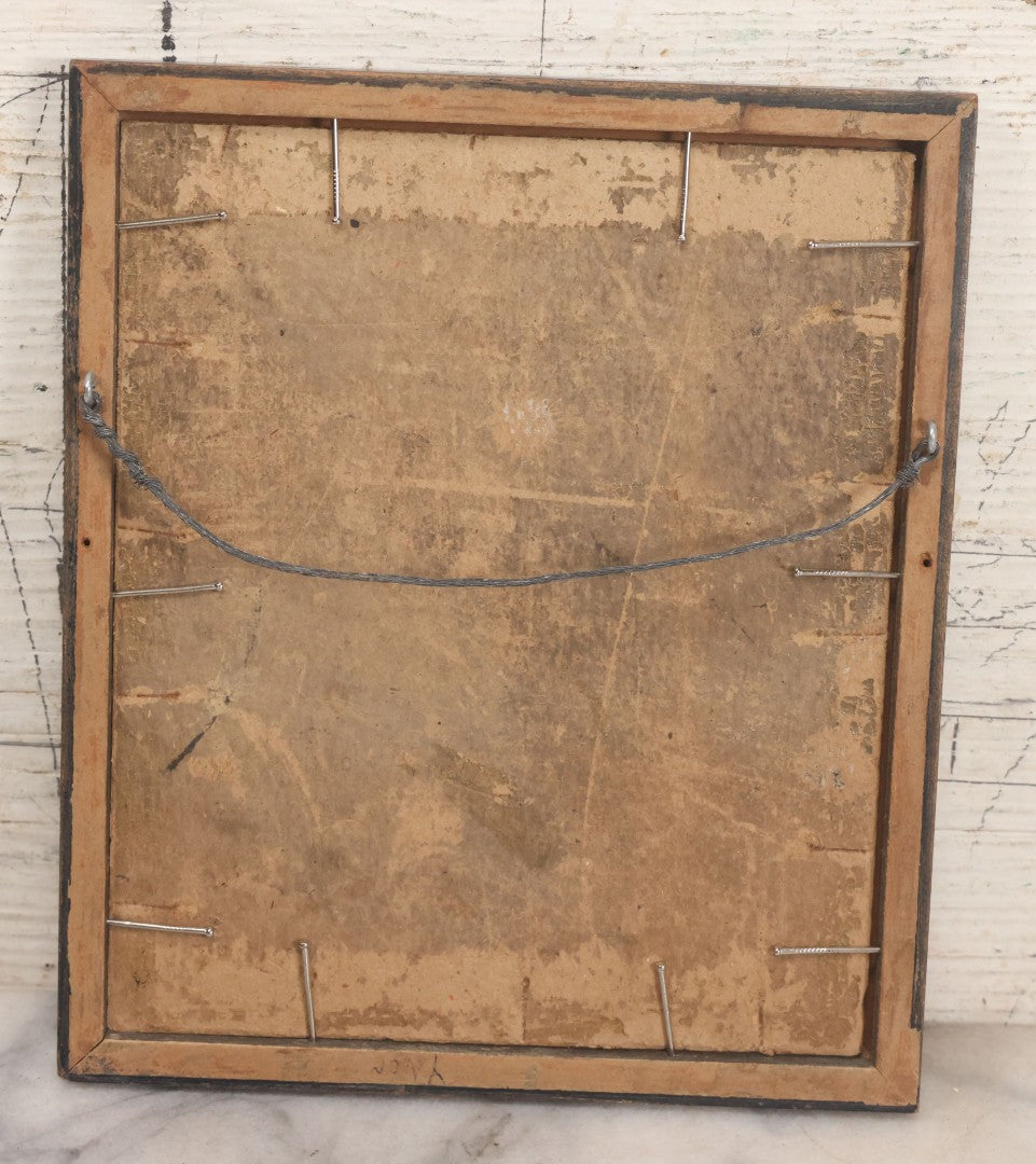 Lot 074 - Antique Hand Cut Velvet Backed Silhouette Of A Man With Pen And Ink Finishing, Mounted To Paper As Found, In Frame, 6-5/8" x 7-3/4"