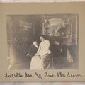 Lot 085 - Antique Boarded Interior Photograph Of Two Women, One Dressed In Suit And Top Hat, With Handwritten Caption "Tweedle Dee And Tweedle Dum"
