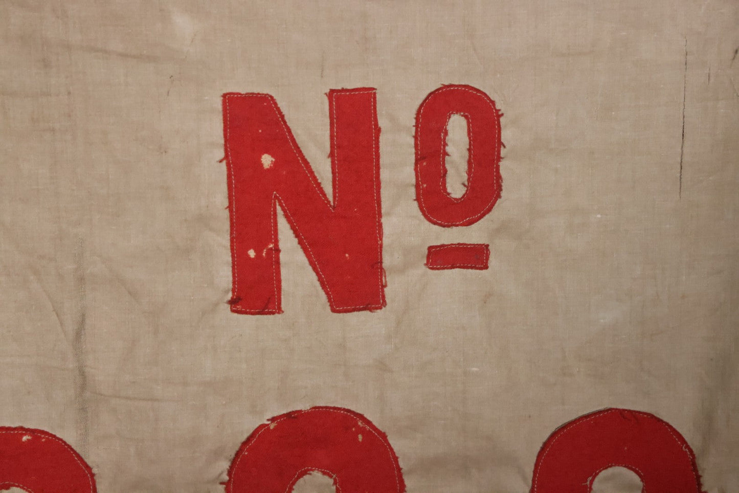 Lot 001 - Antique Odd Fellows I.O.O.F. Bethel Lodge No. 820, Pennsylvania, Hand Stitched Double Sided Banner With Three Links Symbol, Note Heavy Wear