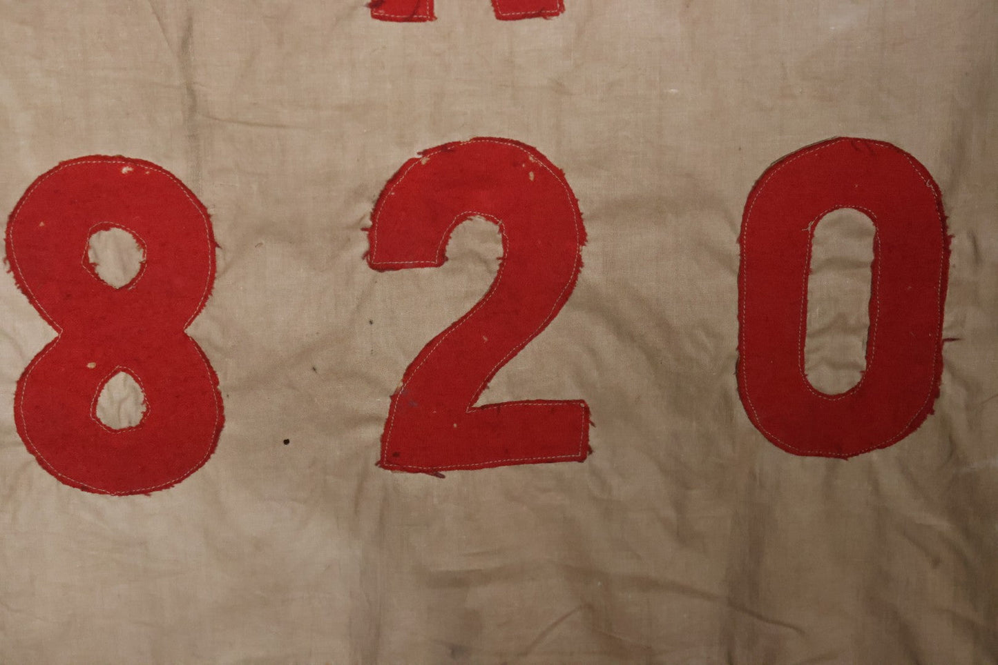 Lot 001 - Antique Odd Fellows I.O.O.F. Bethel Lodge No. 820, Pennsylvania, Hand Stitched Double Sided Banner With Three Links Symbol, Note Heavy Wear