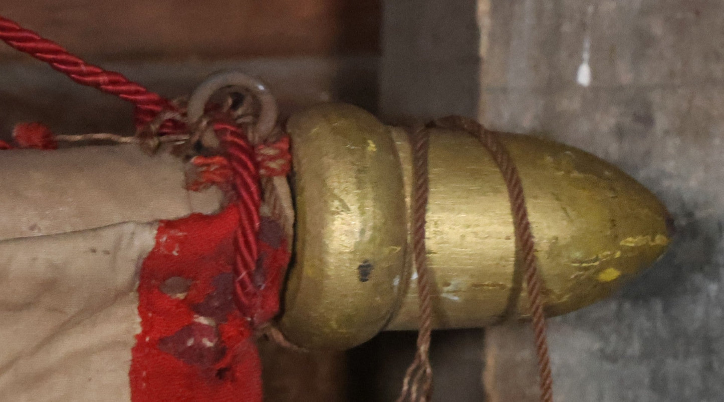 Lot 001 - Antique Odd Fellows I.O.O.F. Bethel Lodge No. 820, Pennsylvania, Hand Stitched Double Sided Banner With Three Links Symbol, Note Heavy Wear