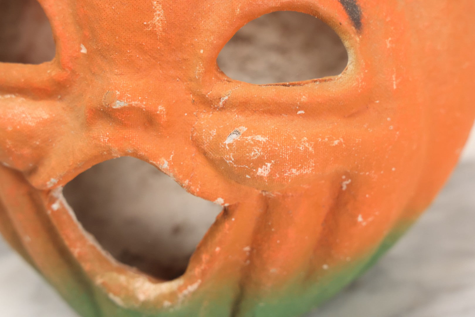 Lot 004 - Vintage Paper Pulp Halloween Jack-O-Lantern J.O.L. Choir Boy Candy Bucket Large Size 7-1/4" Height, Missing Face Insert